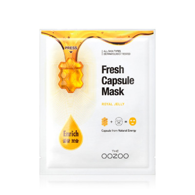 THE OOZOO Fresh Capsule Mask Royal Jelly / Маска  с капсулой-активатором с маточным молочком для сияния и питания в одноразовой упаковке